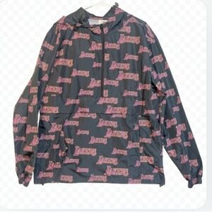 Fanatics Los Angeles Lakers Print Half-Zip‎ Anorak Windbreaker Black - Size S